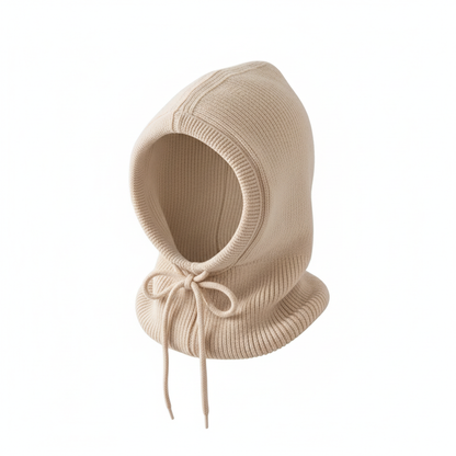 Knitted Hooded Caps Winter Balaclava Hats Women Korean Style Outdoor Warmer Drawstring Hats One-piece Neck Collar Beanies Cap